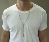 Terço Masculino / Estilo Gargantilha / Folheada Ouro 18k